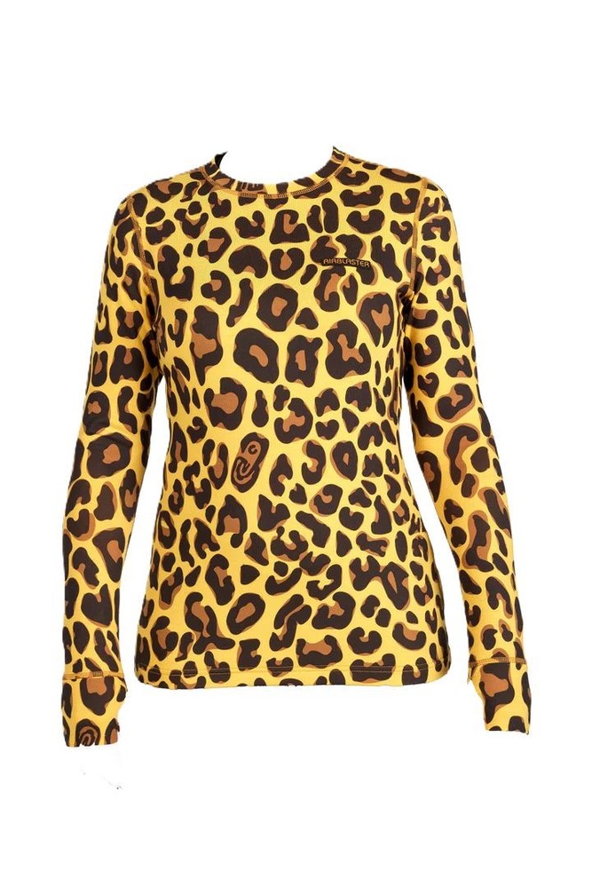 Airblaster Base Layer Top Women's Shirt, OG Leopard, X-Large