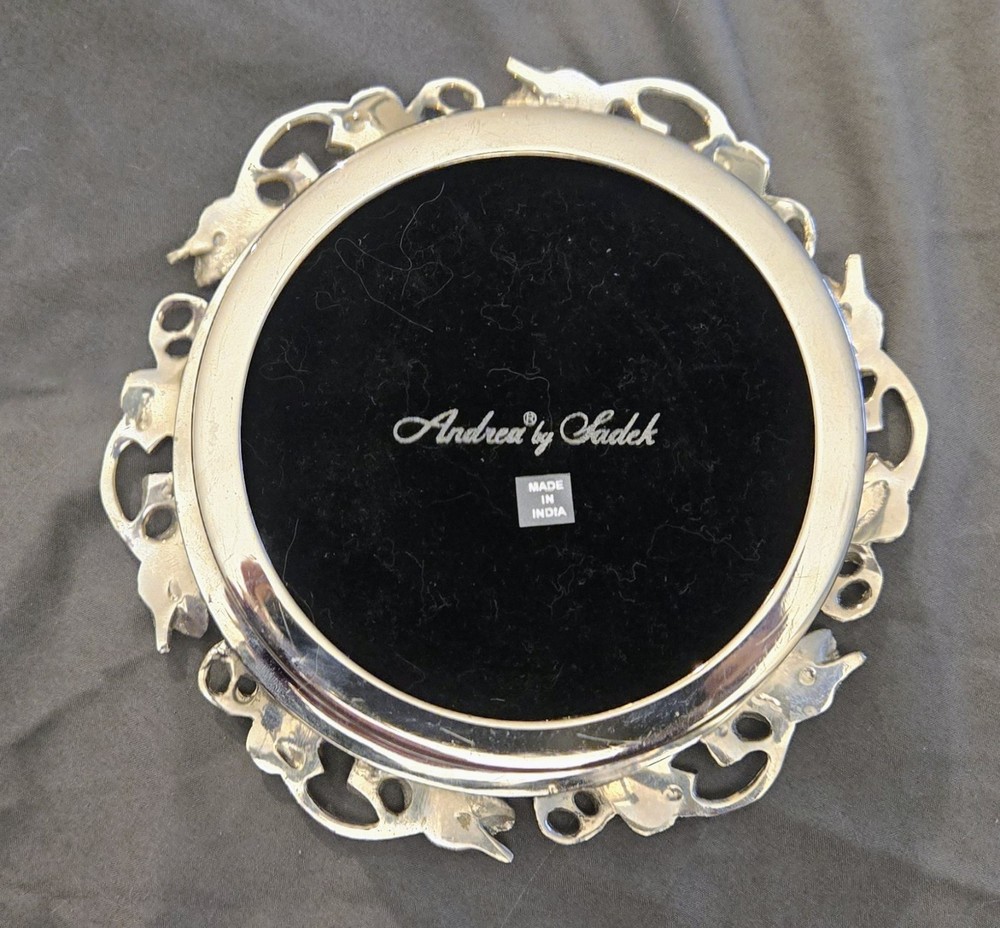 Andrea By Sadek Wine Bottle Coaster - Silver Plated Grapevine Grapes