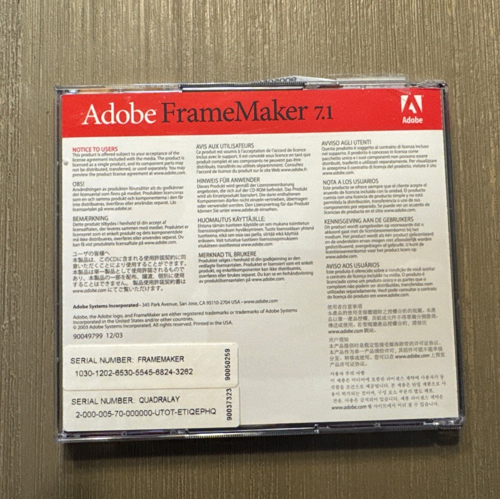 Adobe FrameMaker 7.1 for Windows