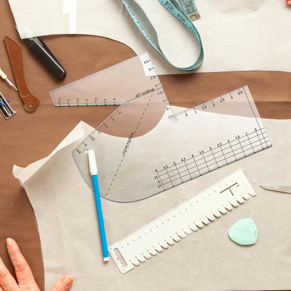 2 Pack Boxed Bag Making Template Acrylic Template Patchwork Ruler Sewing Tools S