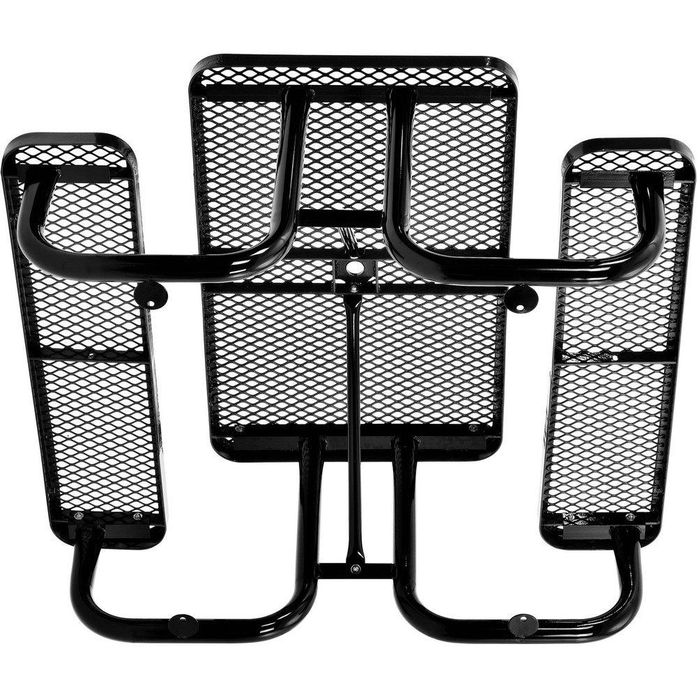 4 ft. Expanded Metal Rectangular Outdoor Steel Picnic Table Black