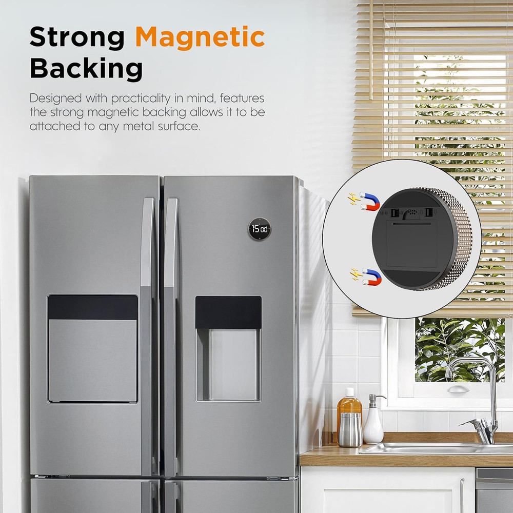 Upgrade Digital Kitchen Timer - Magnetic Countdown Countup Visual Pomodoro Timer