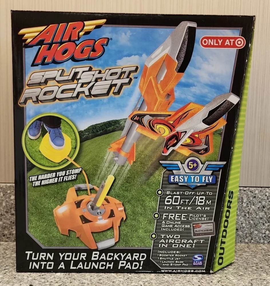 Air Hogs Split Shot Stomp Rocket 60' Blast Off Outdoor 2007 Spin Master Complete