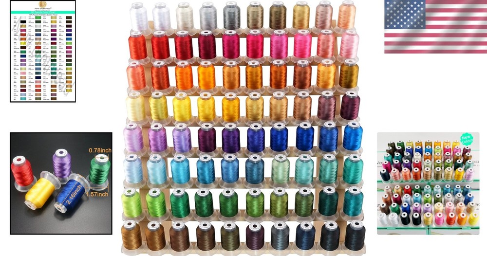 Vibrant 80 Colors Polyester Embroidery Thread 500M Spools for Creative Projects