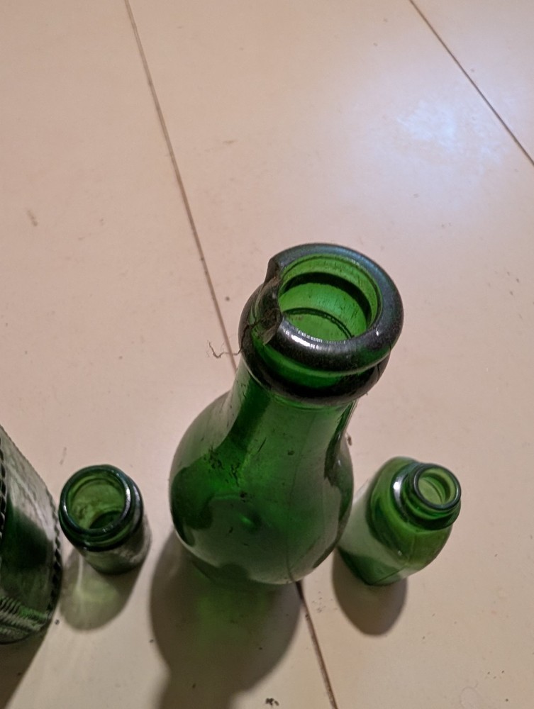 Vintage Emerald Green Bottles