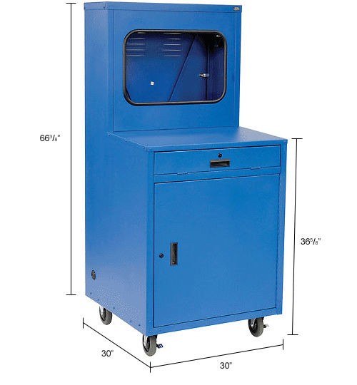 Deluxe LCD Industrial Computer Cabinet Blue Unassembled