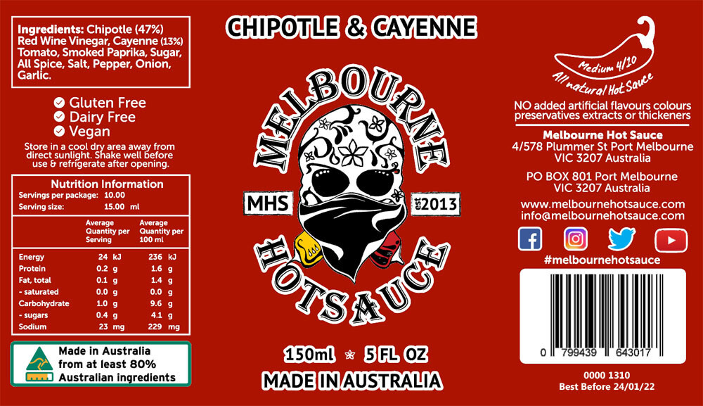Melbourne Hot Sauce Classic 6 pack