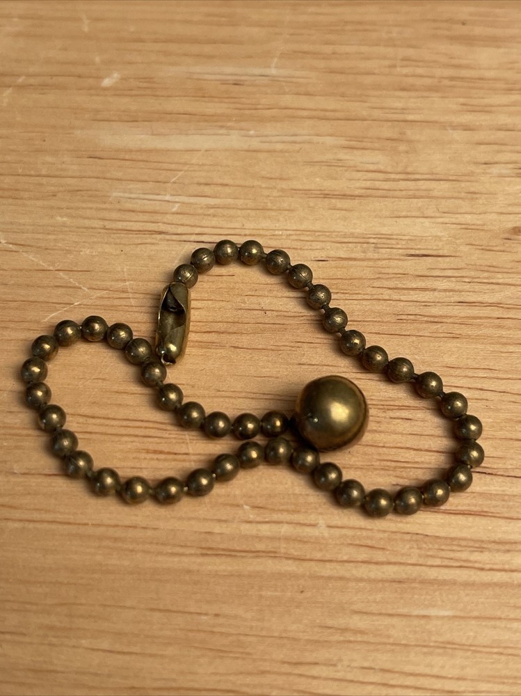 2 PCS Vintage Solid Brass 5/16”Ball with 6" Brass Pull Chain -brass Connector