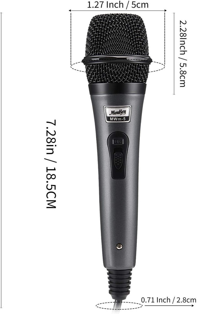 Dynamic Durable Microphone with XLR Cable - Singing/PA Speaker/Karaoke Machine
