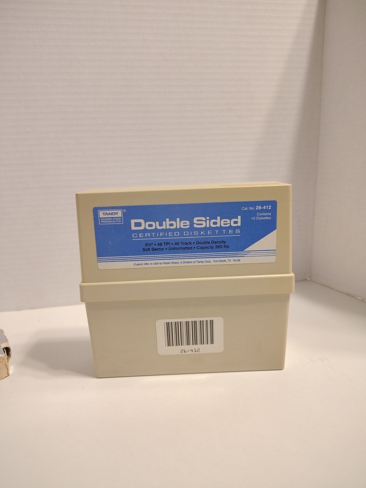 Vintage Tandy Plastic Case Double Sided Diskettes Floppy Disc Holder - CASE ONLY