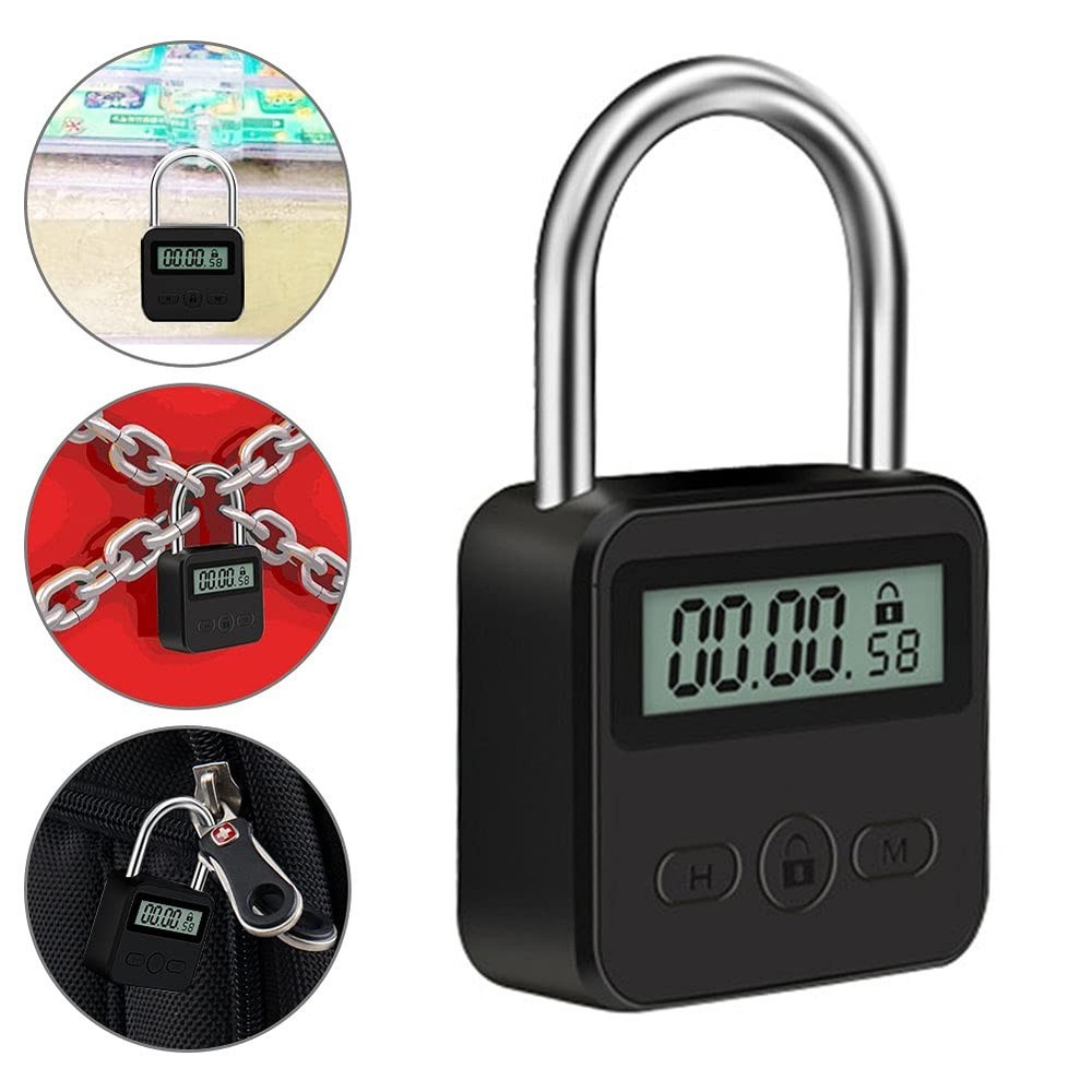Metal Timer Lock, 99 Hours Max Timing USB free size, Silver