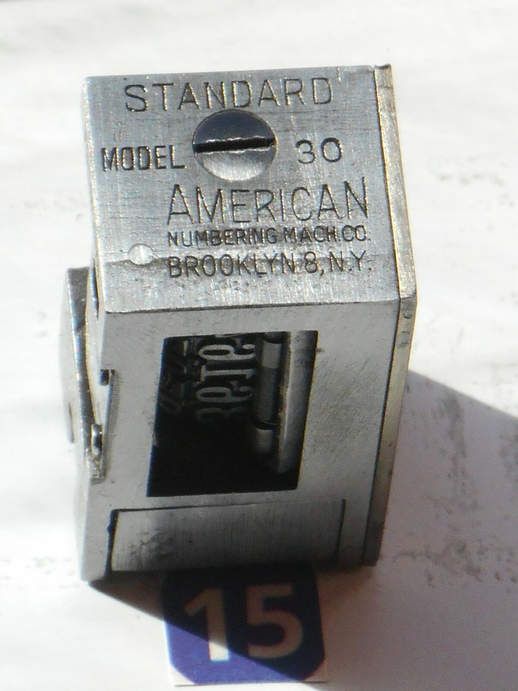 STANDARD American Reverse Letterpress Numbering Machine | 15