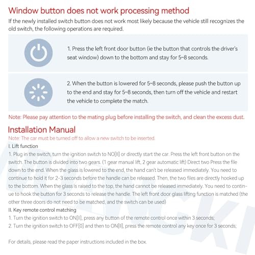 Power Window Switch Front Driver Side | OE 56049805AB Front Driver Side