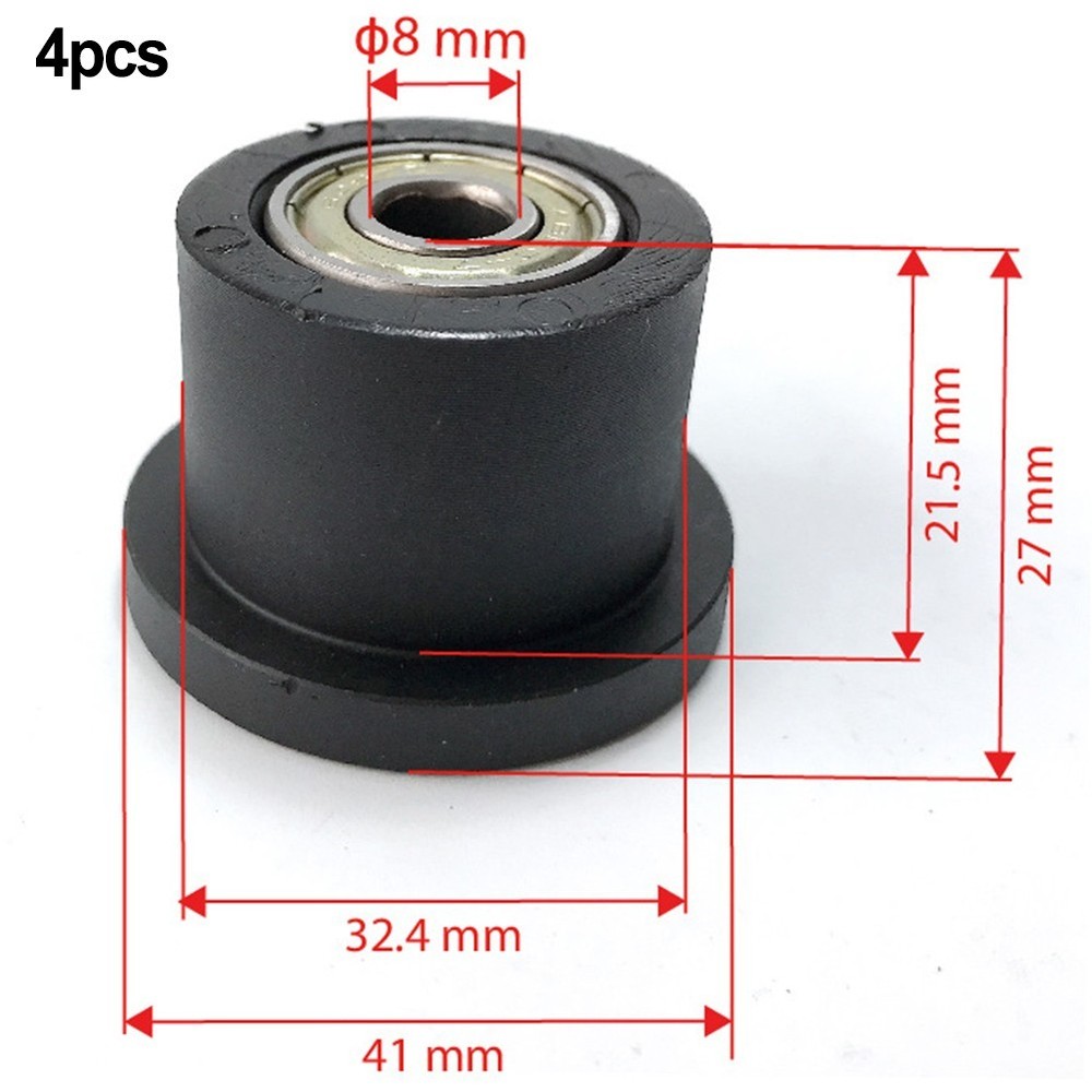 4pcs Standard Rowing Machine Wheel Rollers with 8mm Aperture Replacement