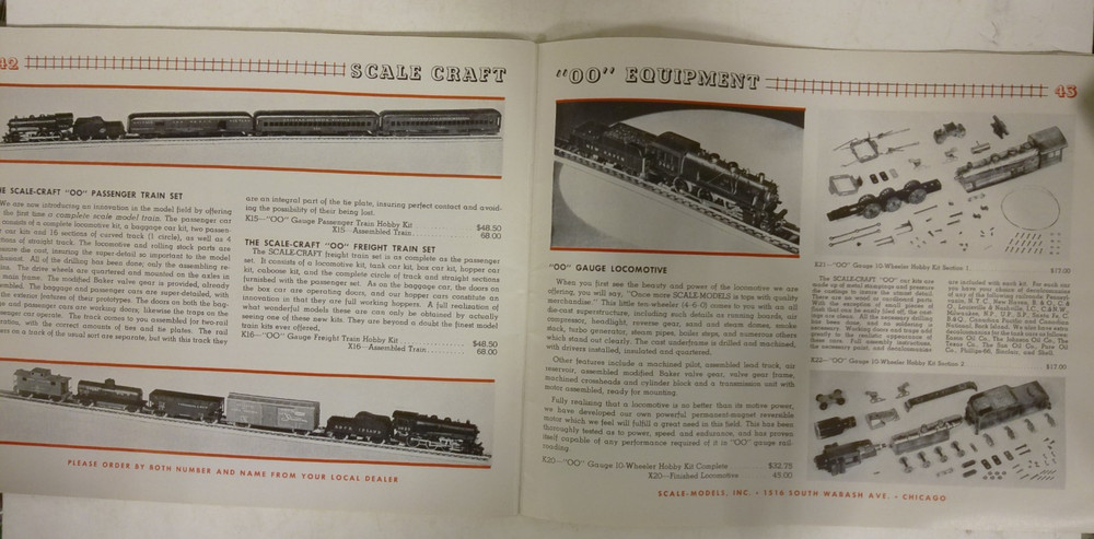 RARE 1937? Scale-Craft Trains Catalog