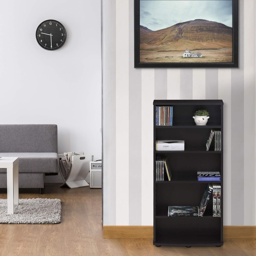 Jaya 4-Tier Multimedia Storage Tower Espresso