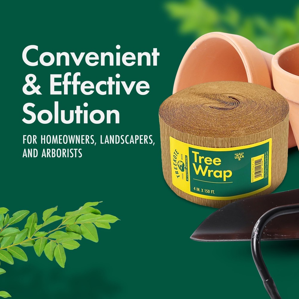 4" x150' Tree Wrap - Commercial Size Weather Resistant Tree Wrap - Tree Guard...