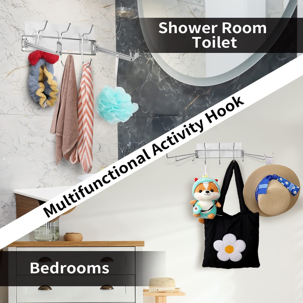 Shower Caddy + Multi-Function Wall Mounted Rack 3-Pack Shower Organizer