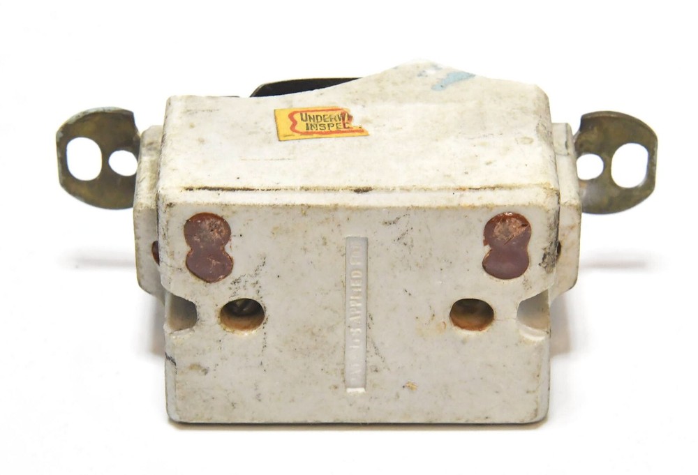 VINTAGE SINGLE POLE PUSH BUTTON LIGHT SWITCH #3