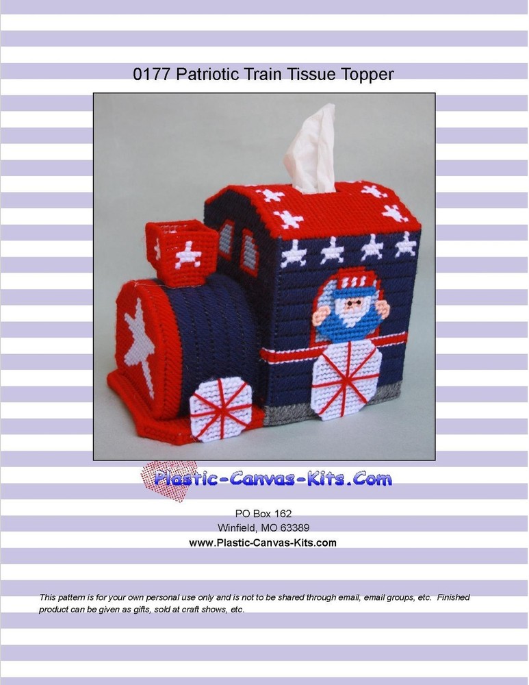 Patriotic Train- Uncle Sam-Indenpendence Day-Plastic Canvas Pattern or Kit