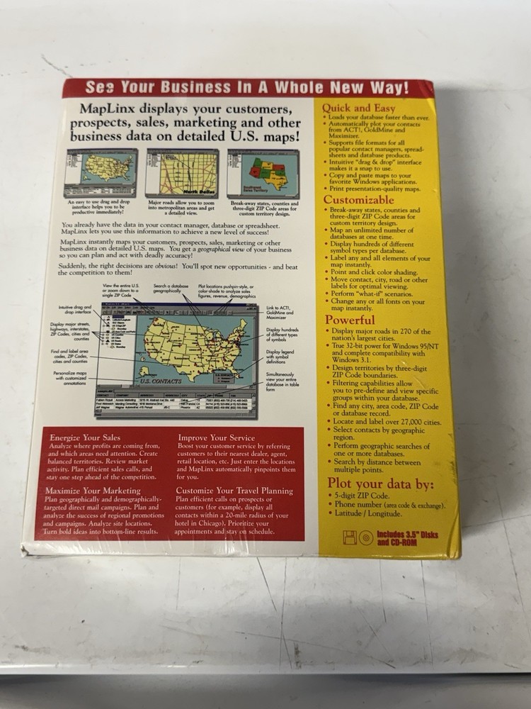 Maplinx Version 4.0 Business Mapping Software Windows 95 NT 3.1