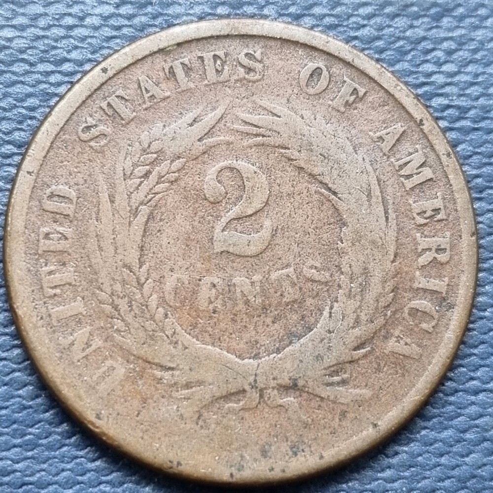 1865 Two Cent Piece 2c Type Coin Better Grade #96968