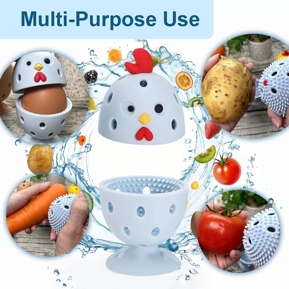 Egg Washer for Fresh Eggs, Egg Scrubber for Fresh Eggs, 2 Reusable Silicone Chic