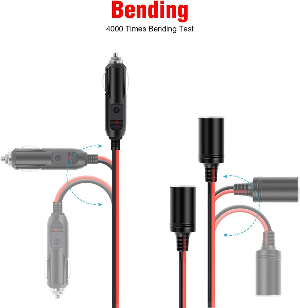 Nilight Car Cigarette Lighter Splitter Plug Socket 2-Way Splitter Splits 1 Car C