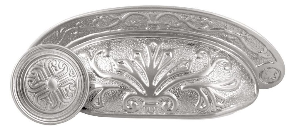 2-1/2" Baroque Style Cup Pull Brushed Nickel