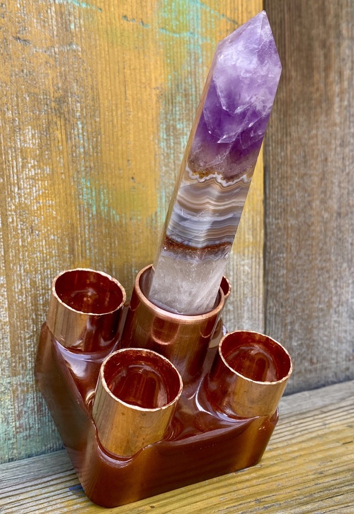 Orgone Cloudbuster with rare Auralite Scepter Point & Copper Pipe