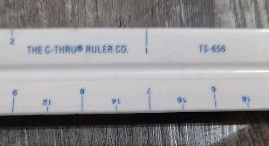 Vintage The C-Thru Ruler Co. TS-656 Engineer Triangular 12" Scale Japan
