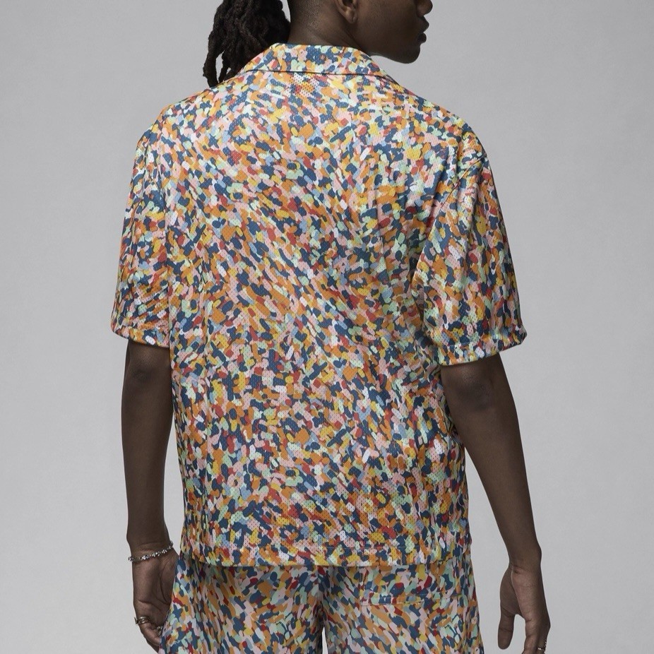 Jordan Button Up Shirt Medium Mens Multicolor Essentials Poolside Short Sleeve