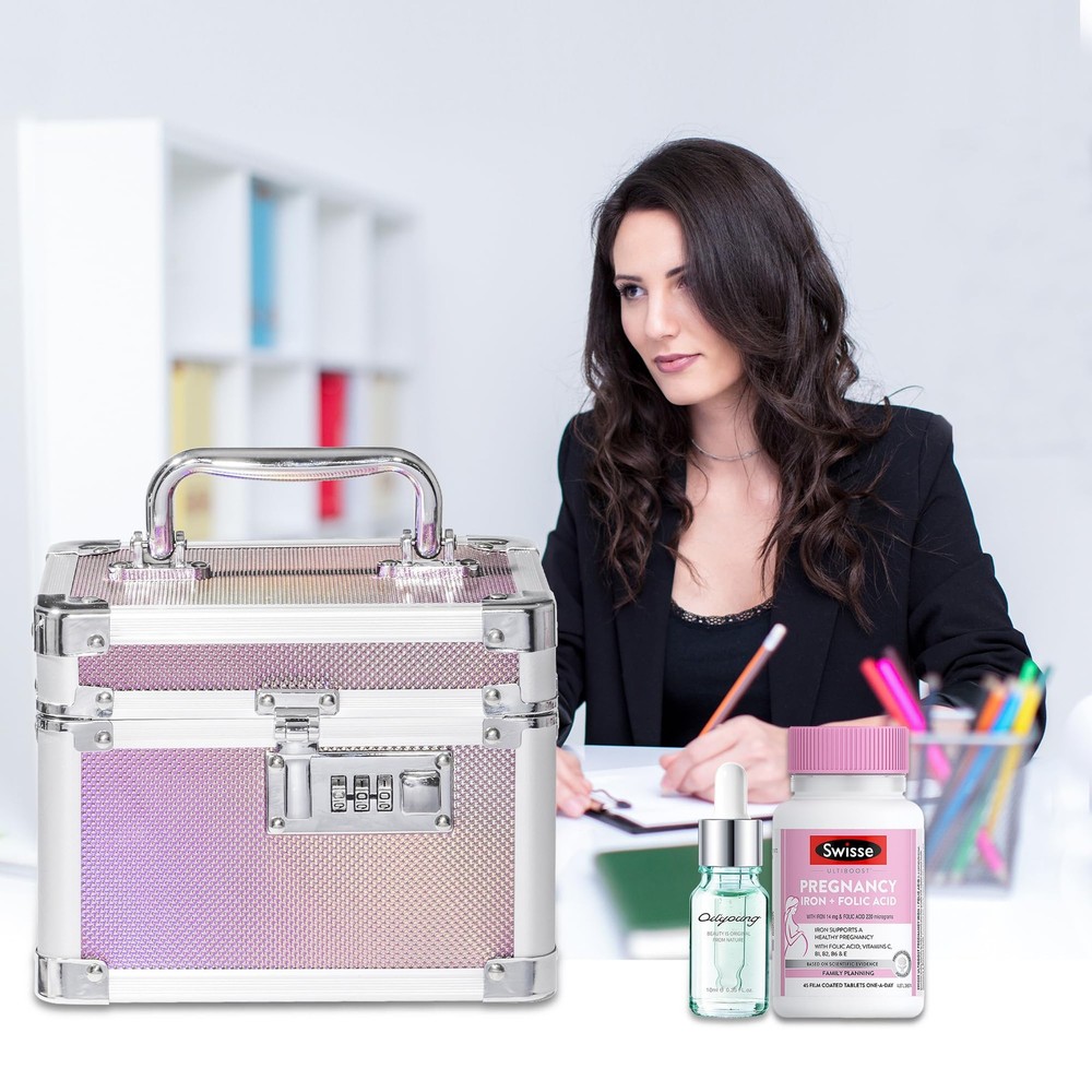 Small Medication Combination Lock Boxes with Code for Personal Items, Medicin...