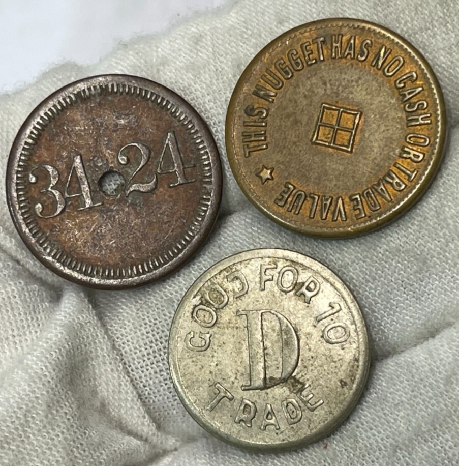 Assorted 3 Token Coins Lot Great Condition High Value