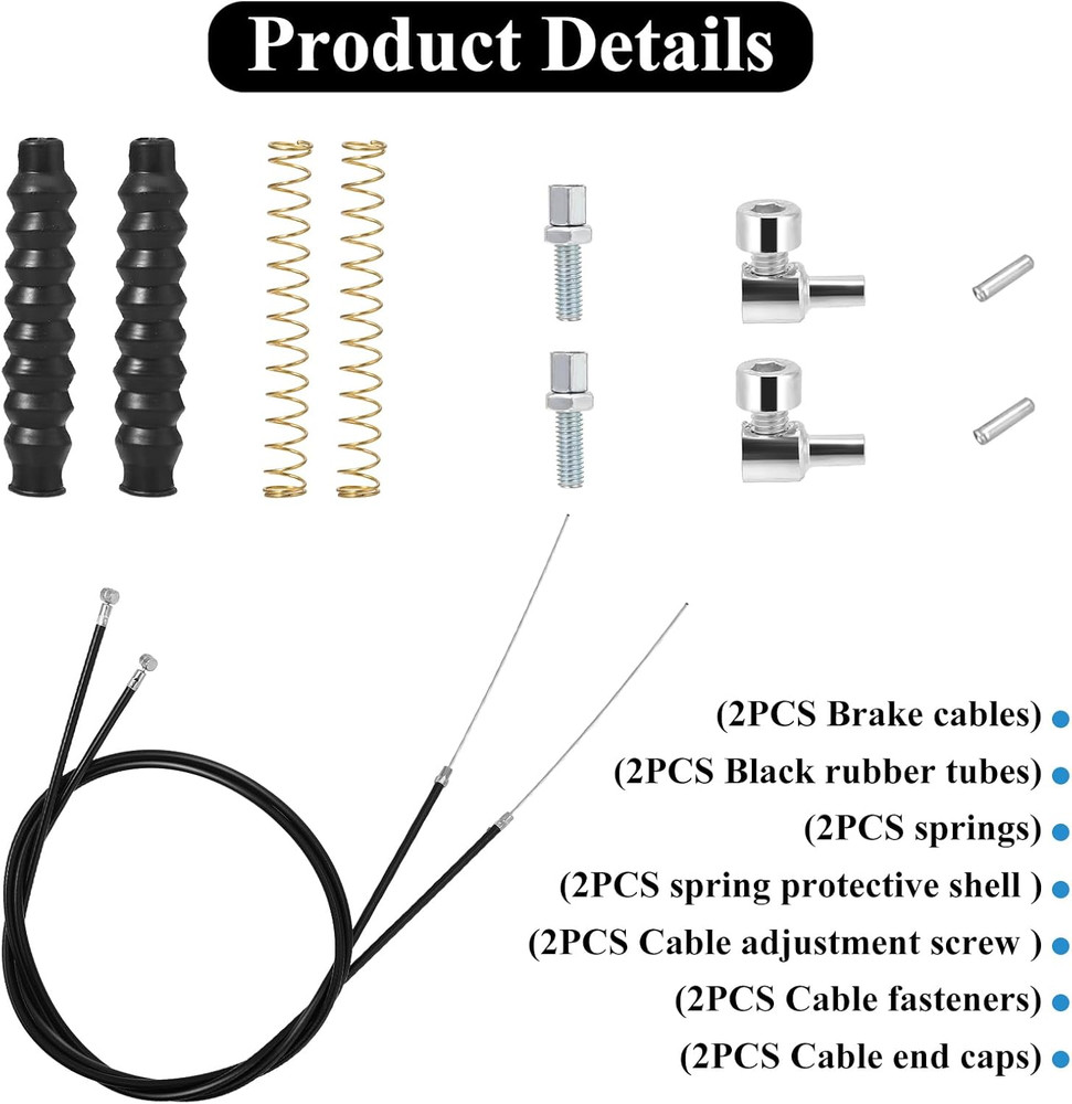 2 Pack Rollator Brake Cable Replacement 41" Brake Cable for Folding Rollator