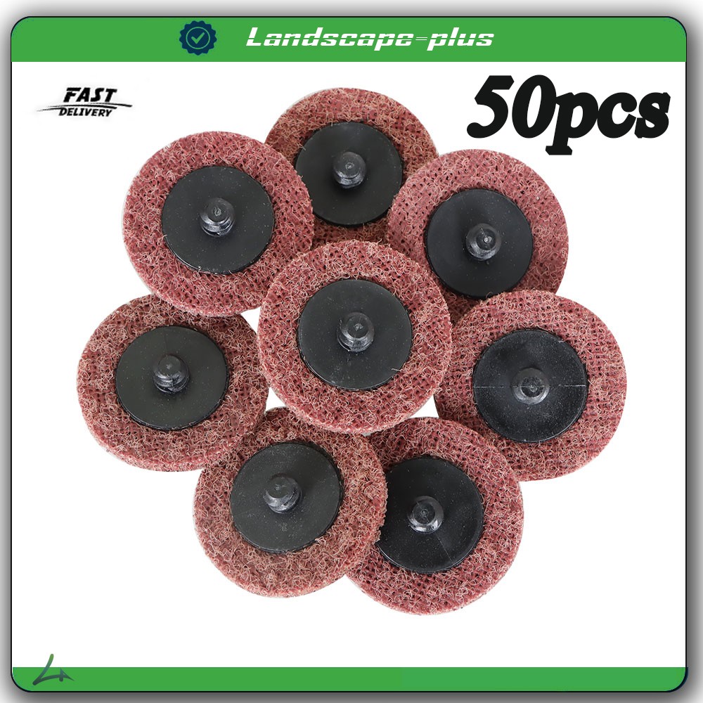 50 Pcs 2" Medium Surface Conditioning Discs Roll Lock Die Grinder Sanding Pads