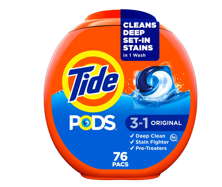 Liquid Laundry Detergent Pacs, Original Scent 76 Count High Efficiency