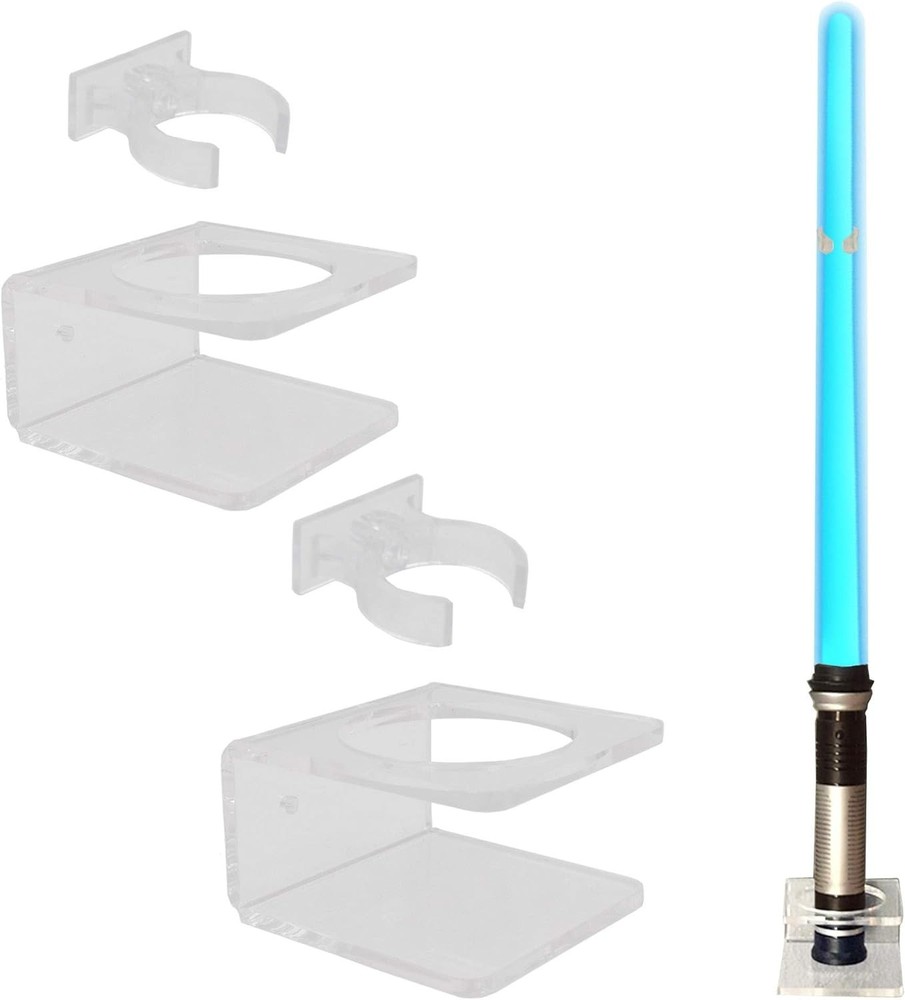 Light Saber Wall Mount Acrylic Racks 2 Pack for Bedroom Display and Storage