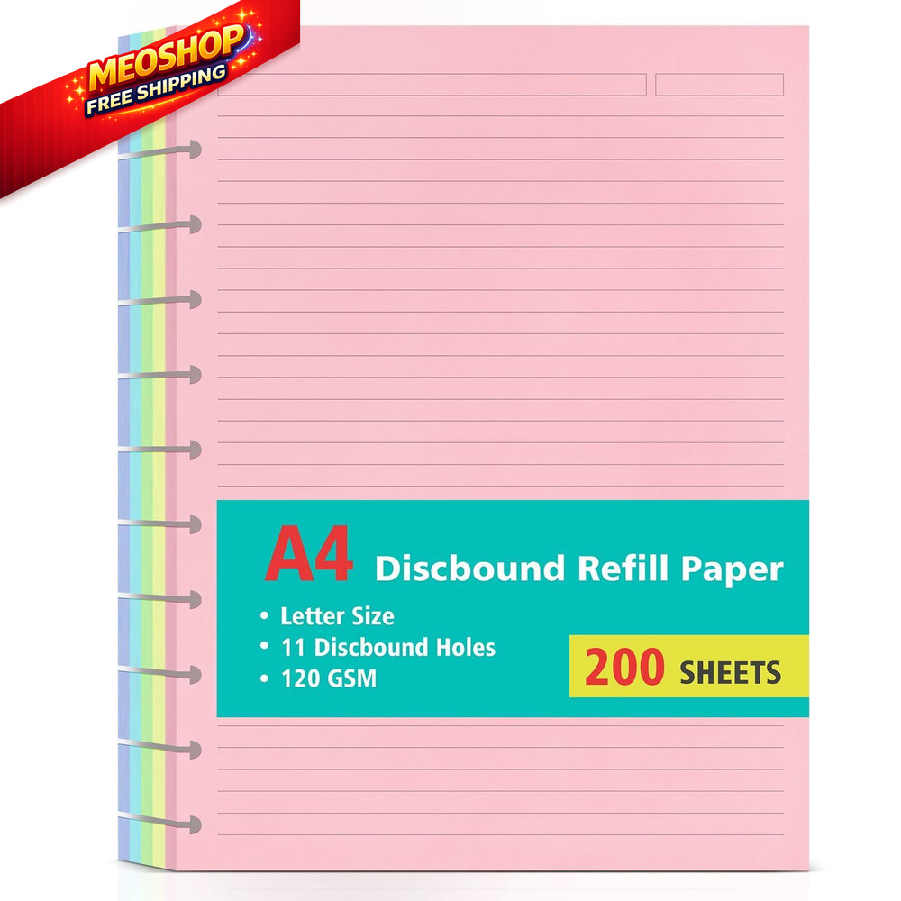 Letter Size 11 Discs 120gsm Discbound Refill Paper, 200 Sheets, White