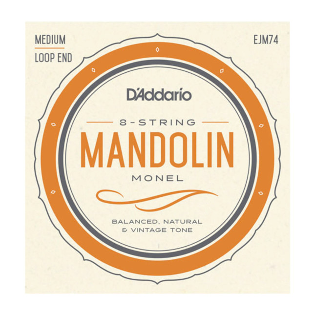 D'Addario EJM74 Monel Mandolin Strings; 8-String set loop end 11-40