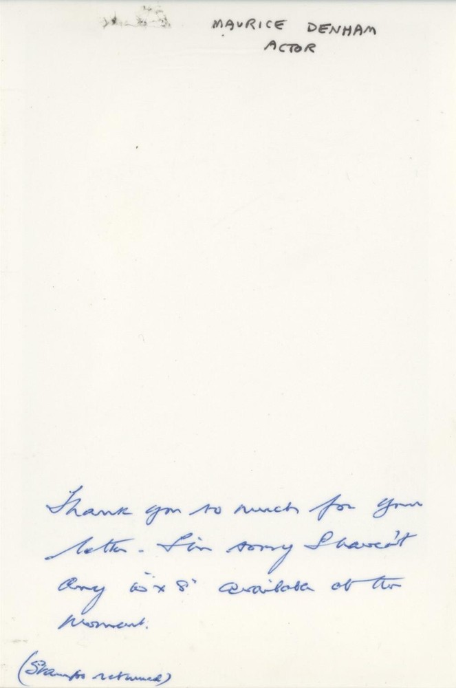 Maurice Denham- Signed Photograph