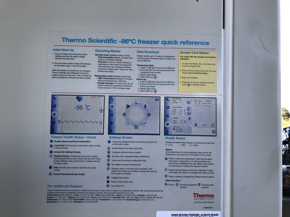 Thermo Scientific -86C Freezer 88600D Lab Pharmacy Freezer