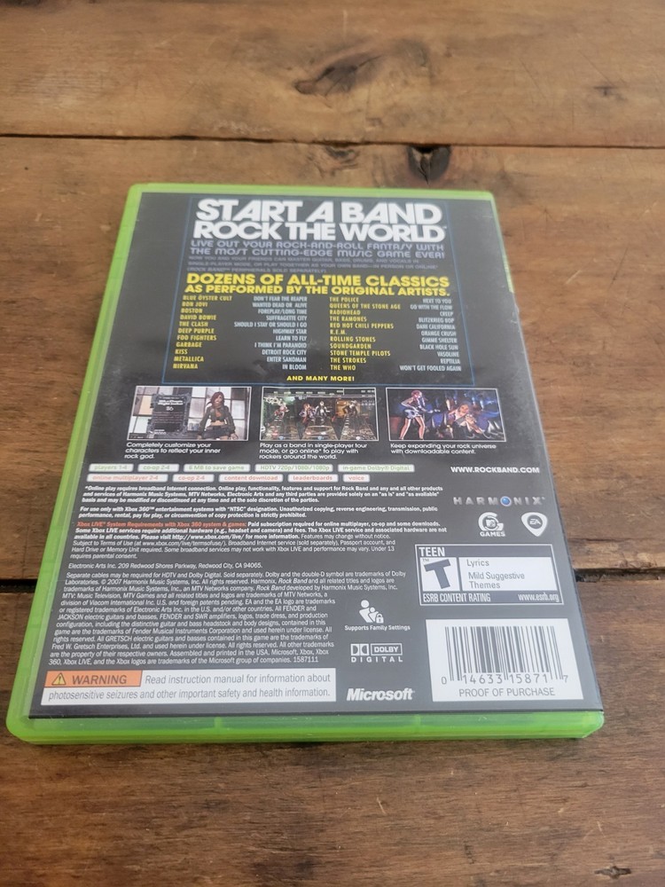 Rock Band for Xbox 360 Game COMPLETE