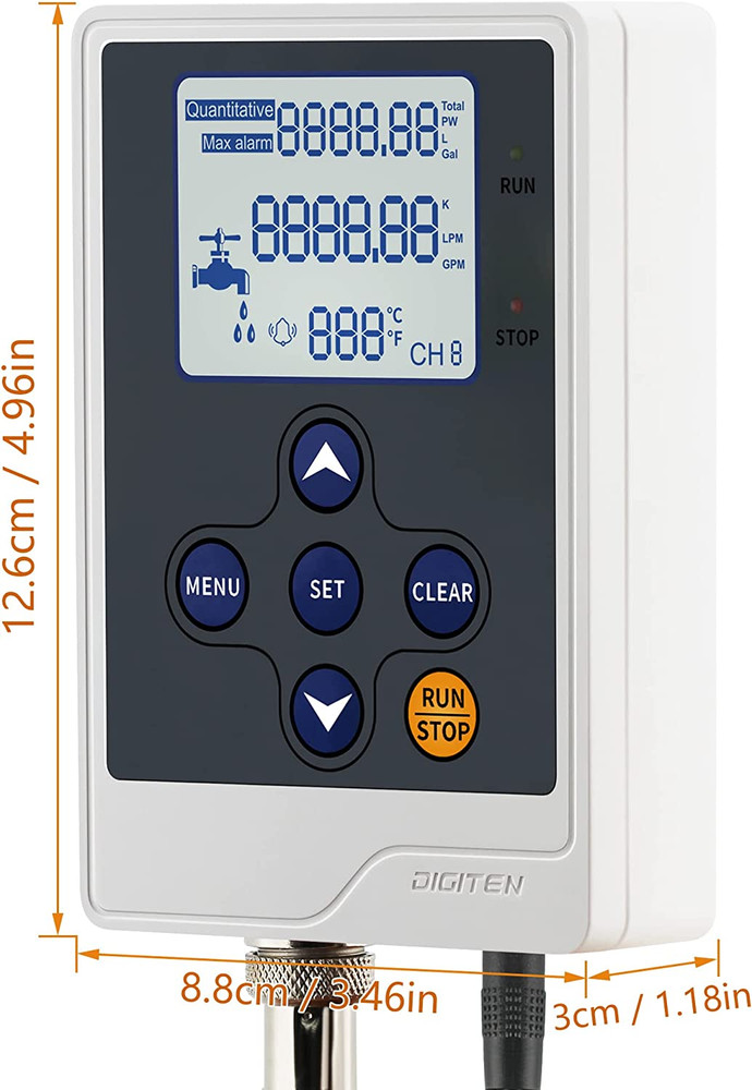 Water Liquid Flow Rate Volume Digital Display Flowmeter Quantitative Controller
