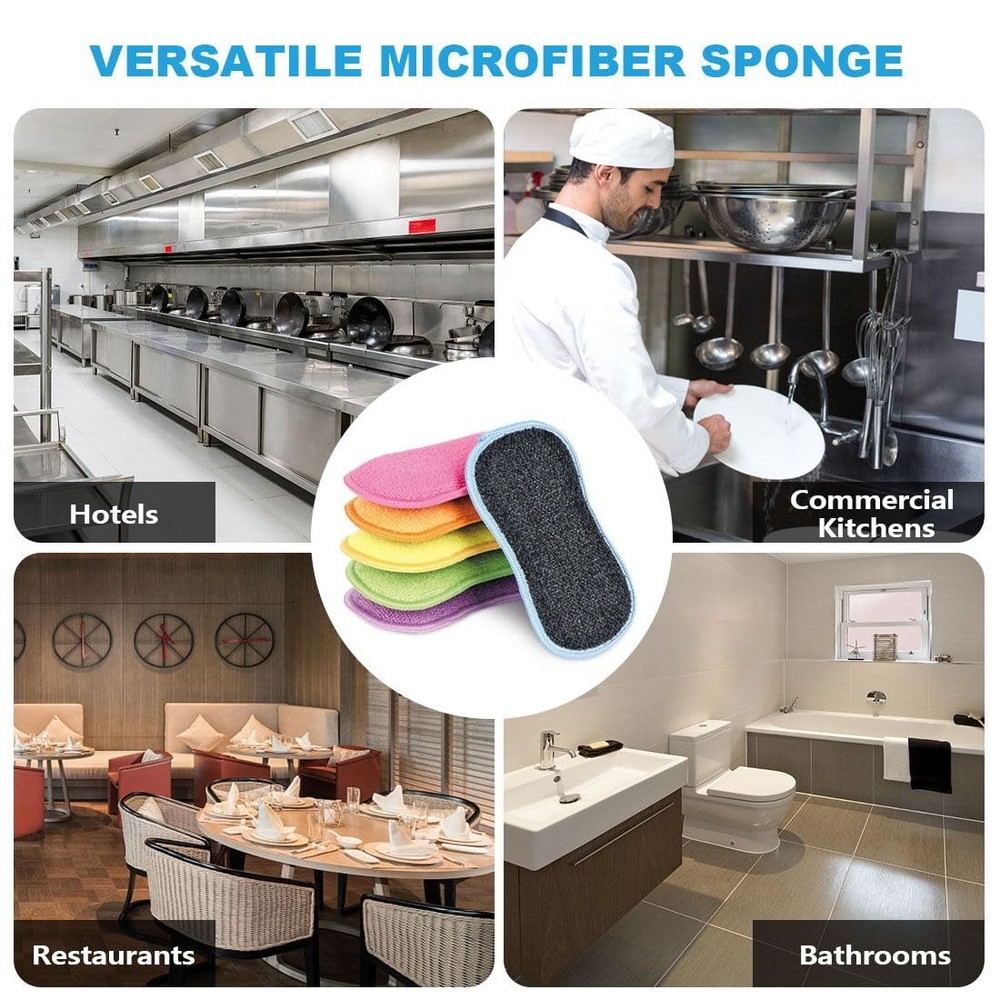 HOMEXCEL 12 Pack Multi-Purpose Scrub Sponges Kitchen, Dish Sponge, Multicolor