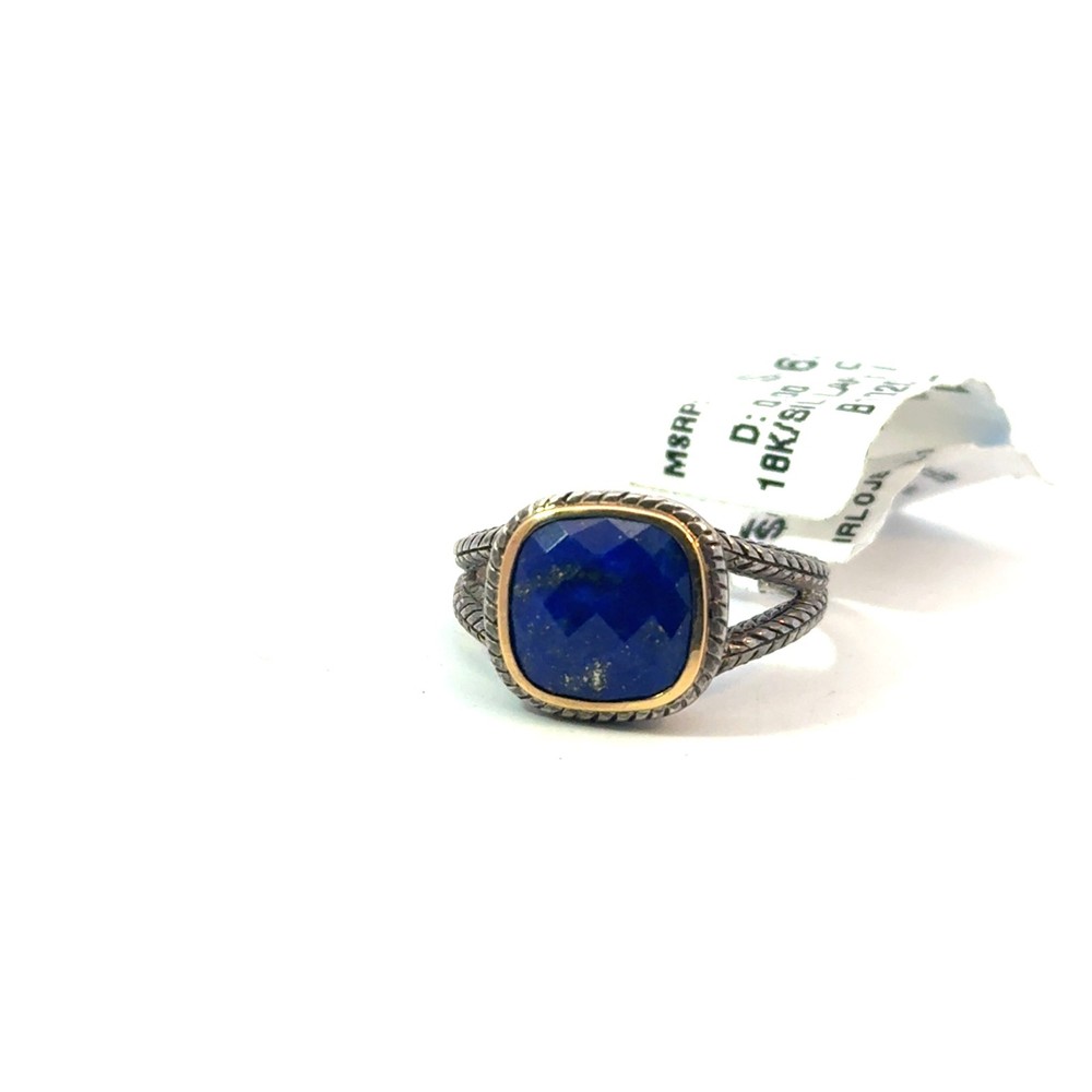 EFFY sterling silver 18k and lapis ring size 7 retail $663