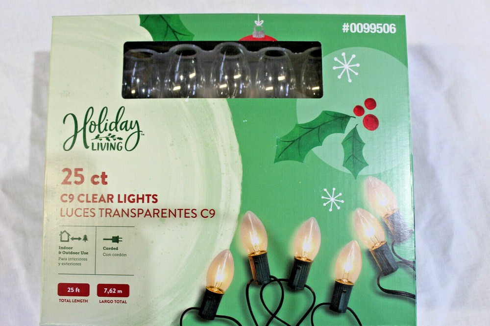 25 Count C-9 Clear  Christmas / Wedding / Deck Lights