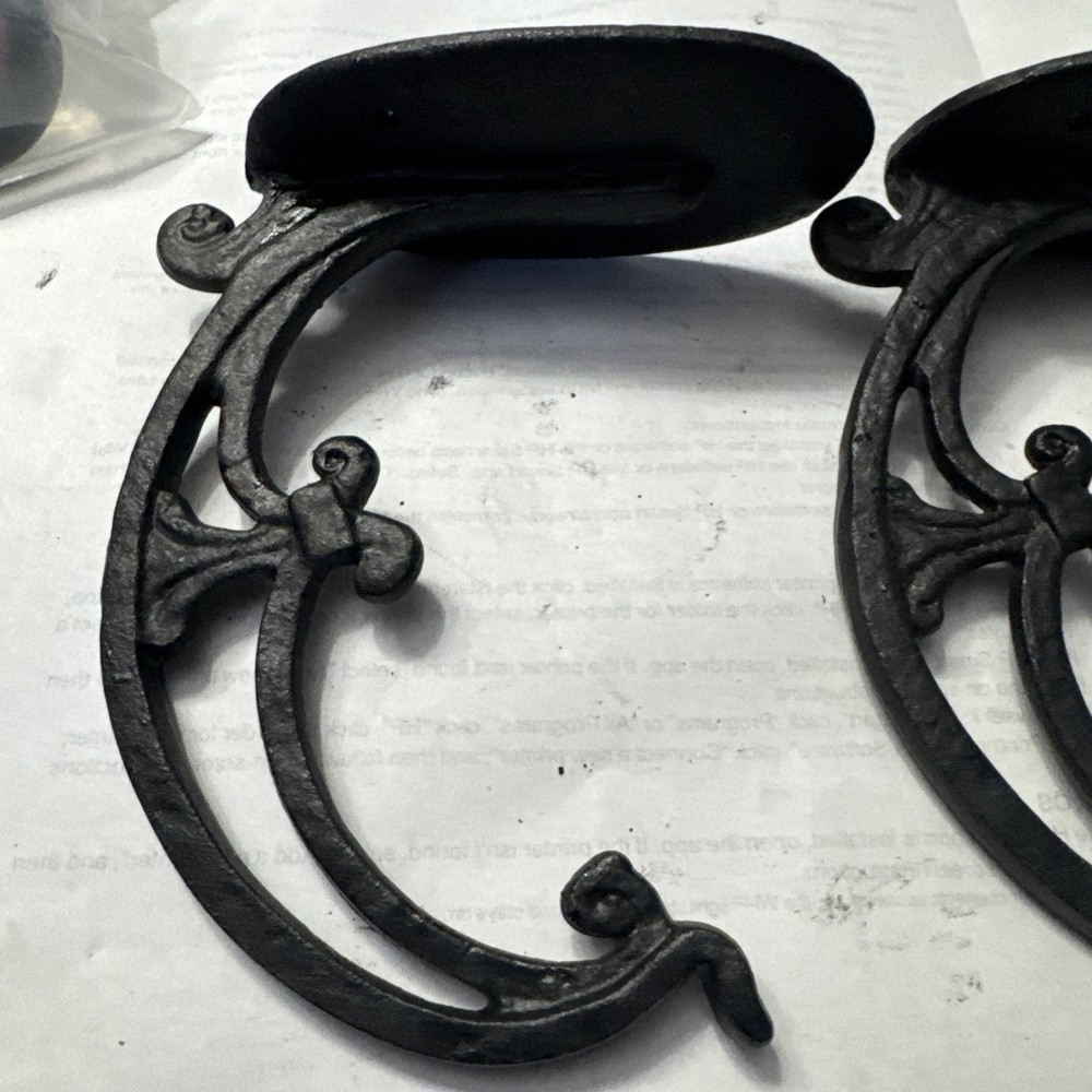 3 Antique Cast Iron Half Round Gutter Bracket 6”Ornate Scroll