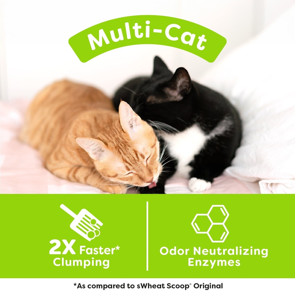 Multi-Cat Natural Clumping Wheat Cat Litter 15lb Biodegradable Flushable