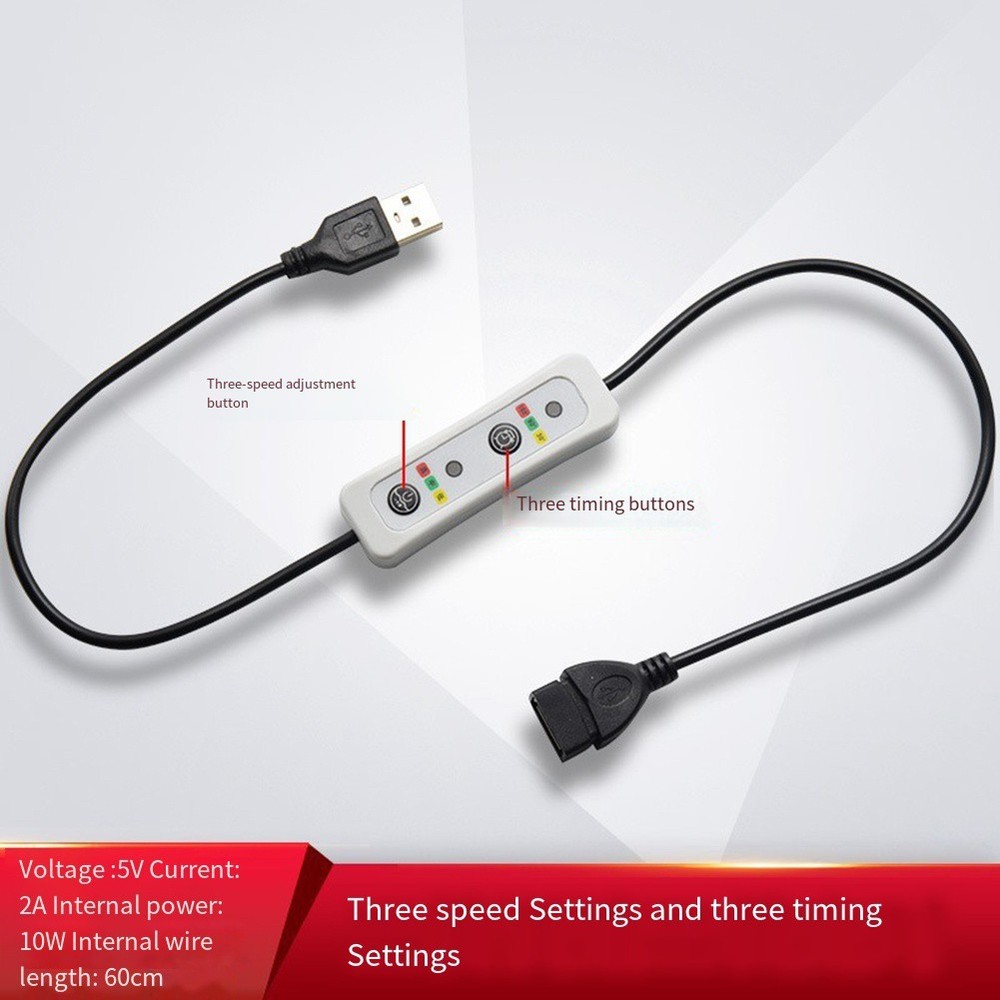 USB Timer Switch Extension Cable 5V DC Power Supply 60cm Timer Cord Controller